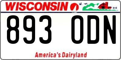WI license plate 893ODN