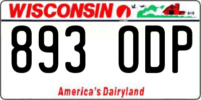 WI license plate 893ODP