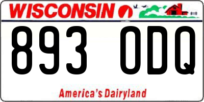WI license plate 893ODQ