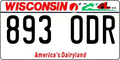 WI license plate 893ODR
