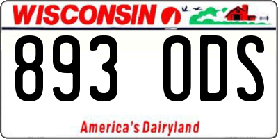 WI license plate 893ODS