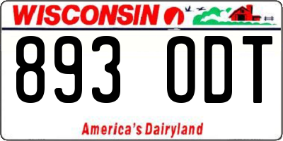 WI license plate 893ODT