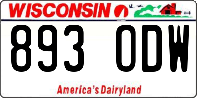 WI license plate 893ODW