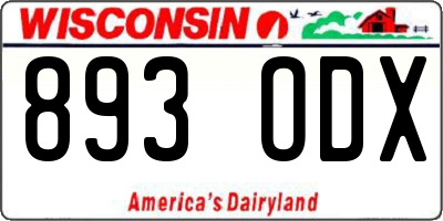 WI license plate 893ODX