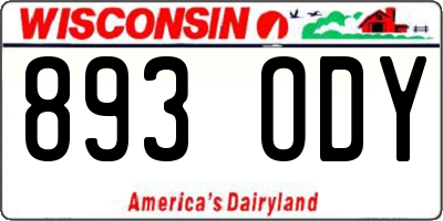 WI license plate 893ODY