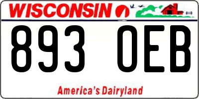 WI license plate 893OEB