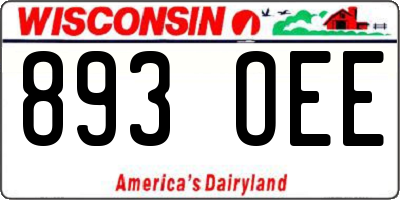 WI license plate 893OEE