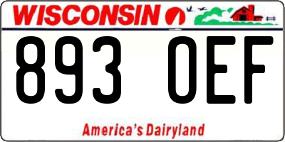 WI license plate 893OEF