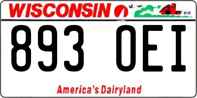 WI license plate 893OEI