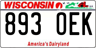 WI license plate 893OEK
