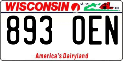 WI license plate 893OEN