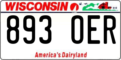 WI license plate 893OER