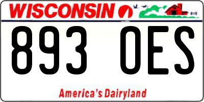 WI license plate 893OES