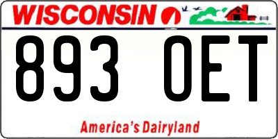 WI license plate 893OET