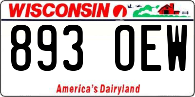 WI license plate 893OEW
