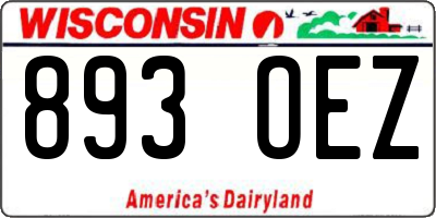 WI license plate 893OEZ