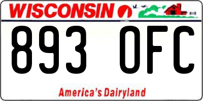 WI license plate 893OFC