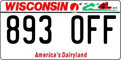 WI license plate 893OFF