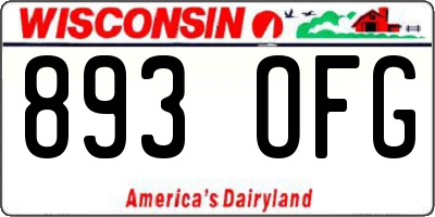 WI license plate 893OFG