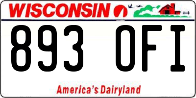 WI license plate 893OFI