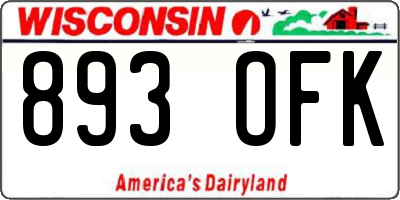 WI license plate 893OFK