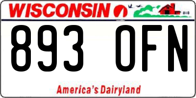 WI license plate 893OFN