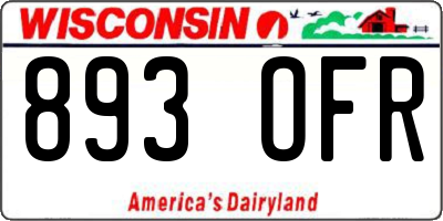 WI license plate 893OFR