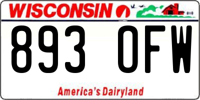 WI license plate 893OFW