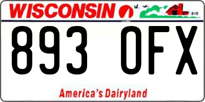 WI license plate 893OFX