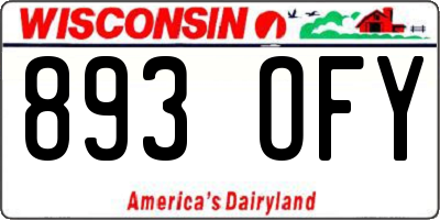 WI license plate 893OFY