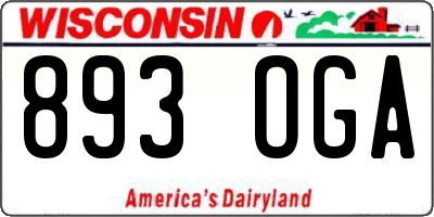WI license plate 893OGA
