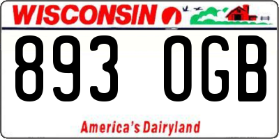 WI license plate 893OGB