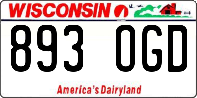 WI license plate 893OGD
