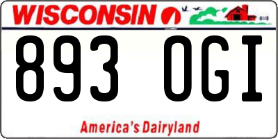 WI license plate 893OGI