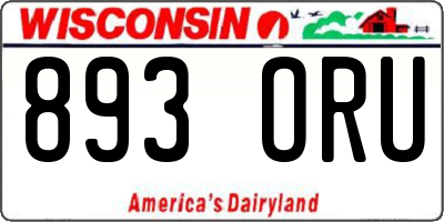 WI license plate 893ORU