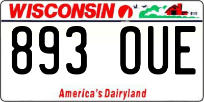 WI license plate 893OUE