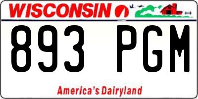 WI license plate 893PGM