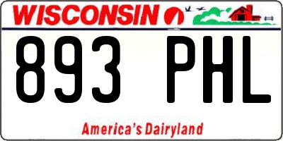 WI license plate 893PHL