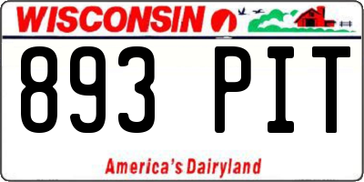 WI license plate 893PIT