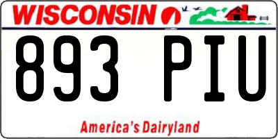 WI license plate 893PIU