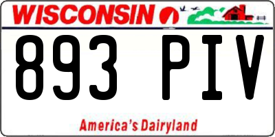 WI license plate 893PIV