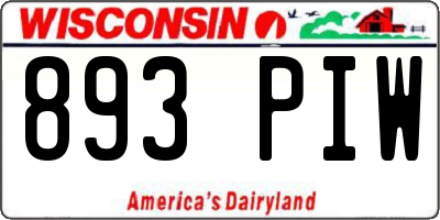 WI license plate 893PIW