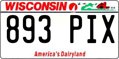 WI license plate 893PIX