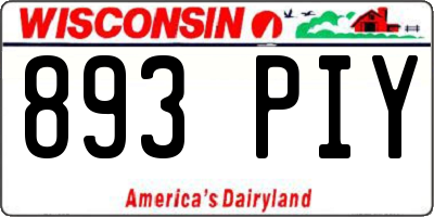 WI license plate 893PIY