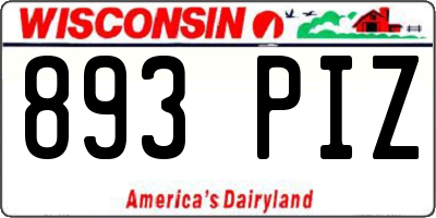 WI license plate 893PIZ