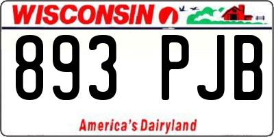WI license plate 893PJB