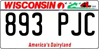 WI license plate 893PJC
