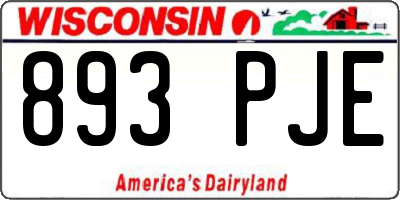 WI license plate 893PJE