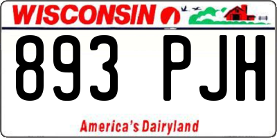 WI license plate 893PJH