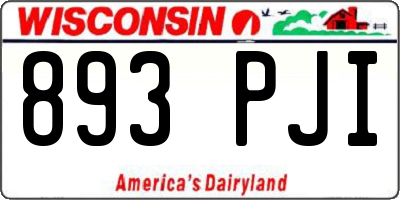 WI license plate 893PJI
